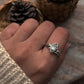 Timeless Blue Topaz Silver Boho Ring with Marquis Cut