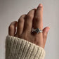 Chic Blue Topaz Marquis Cut Silver Boho Ring