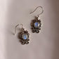 Vintage Style Silver Earrings with Oval Cut Moonstone