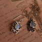Moonstone Oval Cut Vintage Style Sterling Silver Earrings