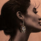 Elegant Moonstone Oval Cut Silver Earrings with Vintage Design