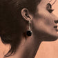 Vintage Silver Earrings with Black Onyx Cushion Cut