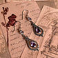 Amethyst Vintage Style Pear & Round Cut Silver Earrings