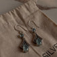 Timeless aqua chalcedony pear cut and blue topaz silver earrings.