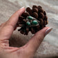 Charming Malachite 3 Stone Silver Ring for Timeless Fashion