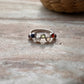 Colorful seven chakra band ring in sterling silver