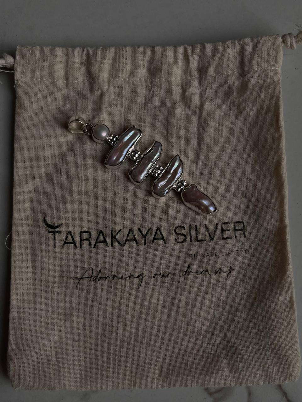 Unique Handcrafted Silver Pendant with Freshwater Pearls
