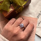 Tanzanite floral silver ring with gemstone