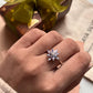 Tanzanite floral sterling silver ring