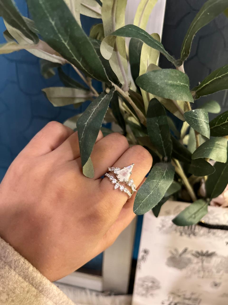 Moonstone Solitaire Silver Ring for Women