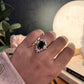 Simple Black Onyx Solitaire Silver Ring