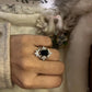 Sleek Silver Solitaire Ring with Black Onyx Stone