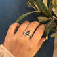 Moss Agate Statement Rings in Sterling Silver Stack Set