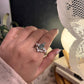 Handcrafted Moss Agate Silver Stack Rings
