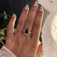 Bold Moss Agate Statement Silver Rings Stack Set
