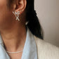 Delicate Silver Bow Earrings with Cubic Zirconia Stones