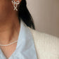 Sparkling CZ Silver Bow Earrings