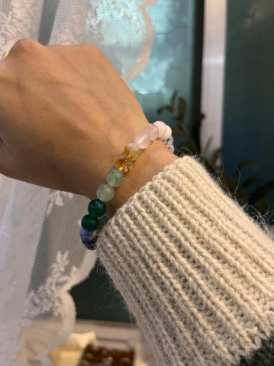 Manifestation Bracelet with Citrine and Rose Quartz