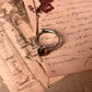 Adjustable silver ring with tribal design and smokey quartz