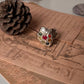 Silver Navratan Ring with Boho Design and Colorful Gemstones