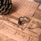 Charming star black onyx oval tribal design adjustable ring