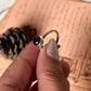 Amethyst Round Tribal Engraved Adjustable Silver Ring