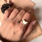 Adjustable Silver Ring Featuring Mother of Pearl Butterfly