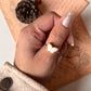 Sterling Silver Adjustable Ring with Mother of Pearl Butterfly