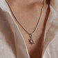 Natural Moonstone Pendant with Classic Silver Snake Chain
