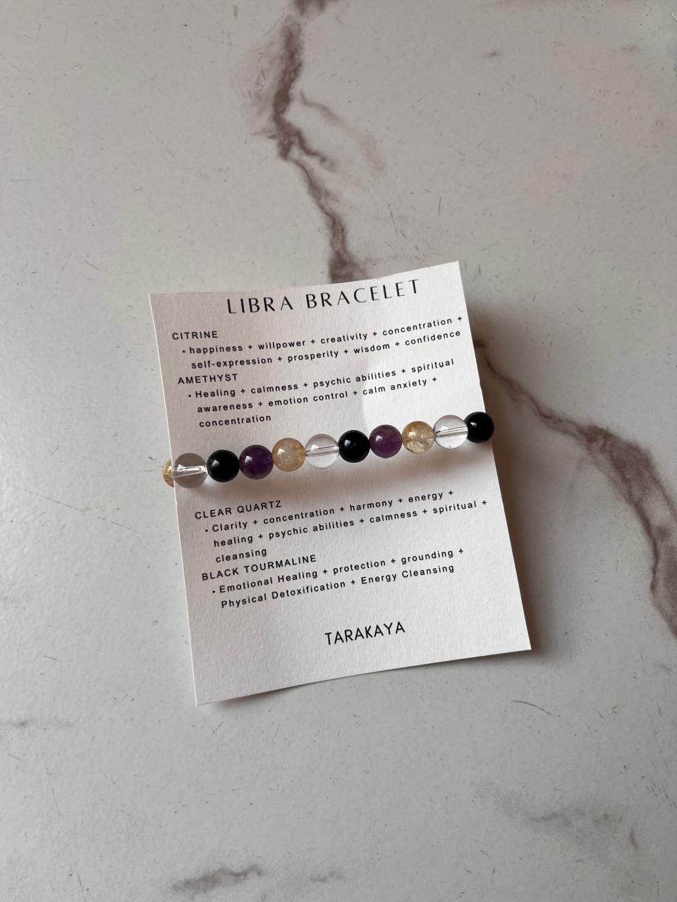 Libra Zodiac Crystal Bracelet 8MM