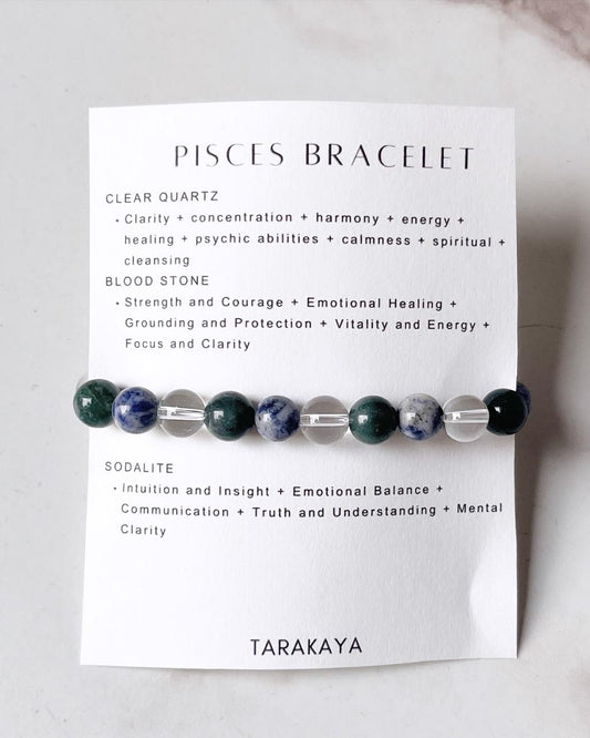 Zodiac Pisces 2 Crystal Bracelet 8MM