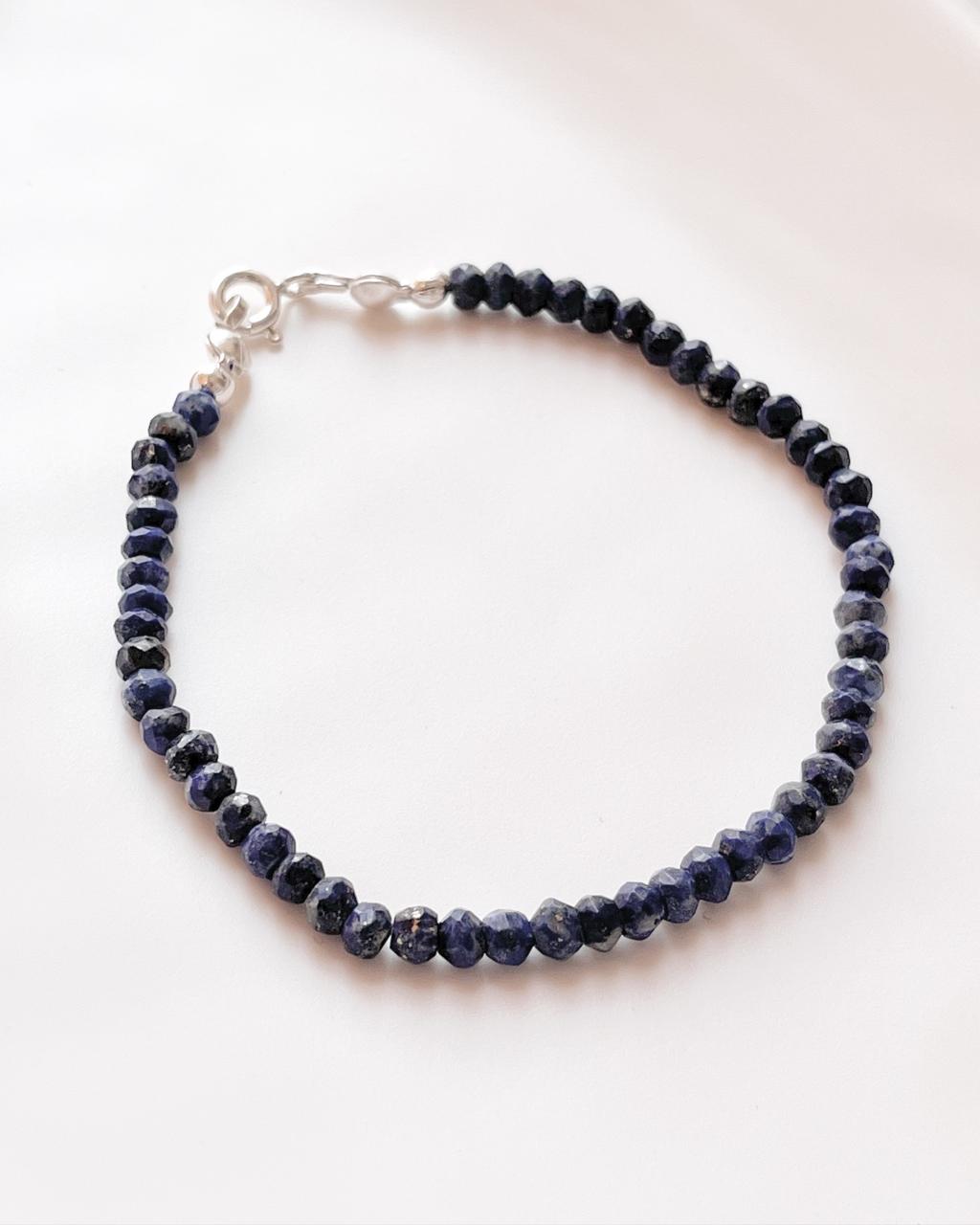 Lapis Lazuli 3-4MM Faceted Crystal Bracelet for Wisdom