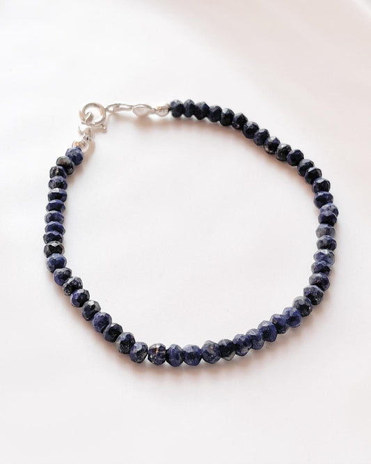 Lapis Lazuli 3-4MM Faceted Crystal Bracelet for Wisdom