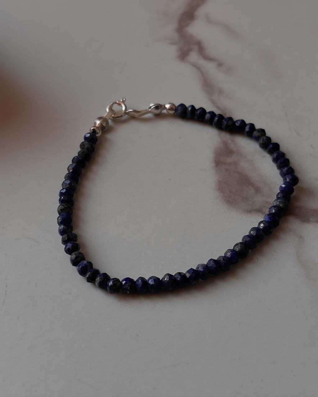 Faceted Lapis Lazuli Crystal Bracelet for Spiritual Healing