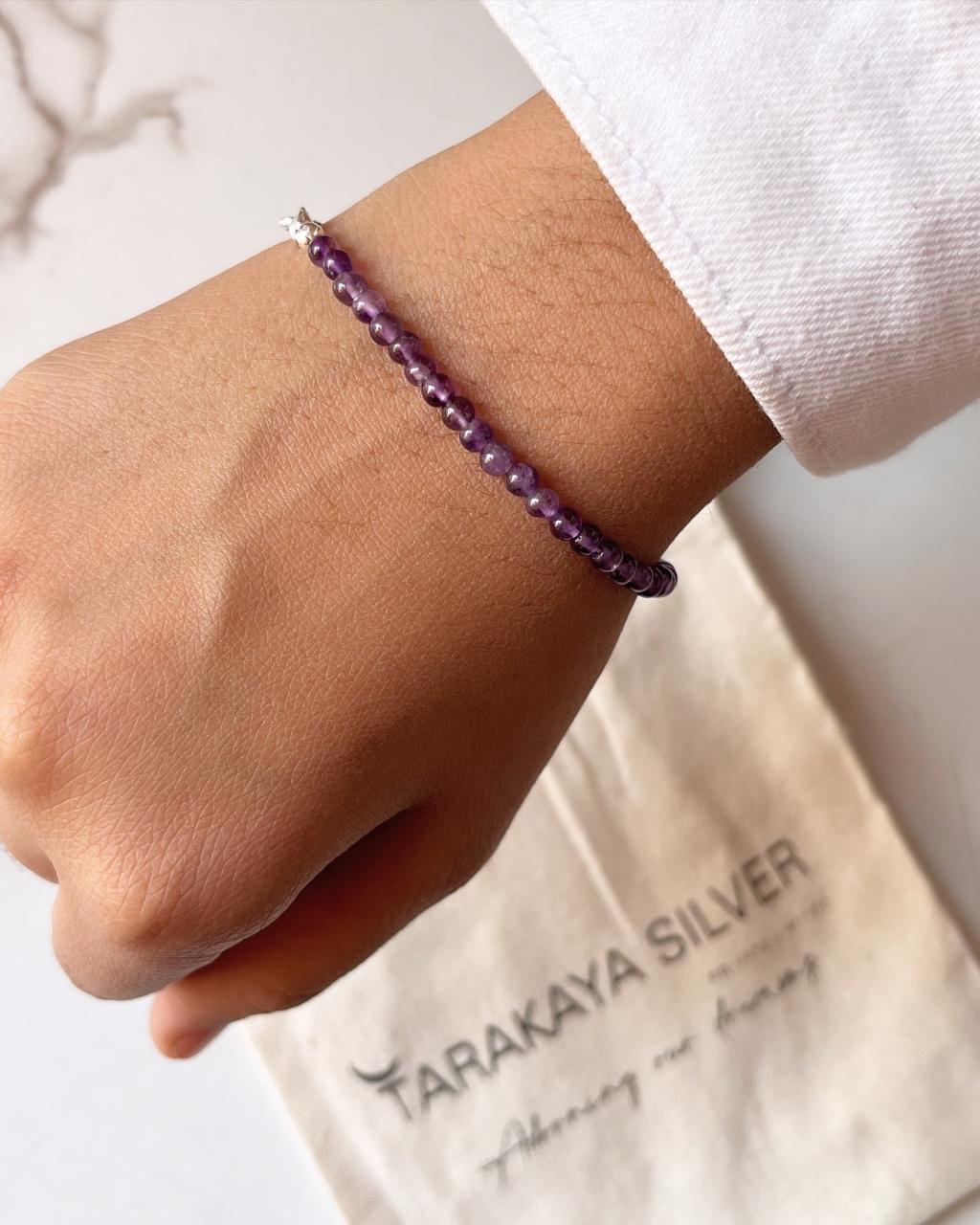Plain Round Amethyst Bracelet for Emotional Balance