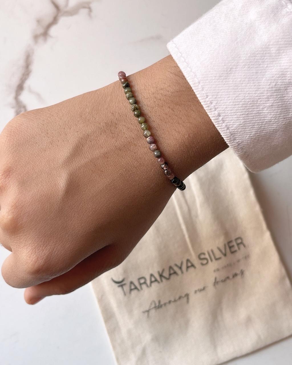 Multi Tourmaline 3MM Crystal Bracelet for Healing and Protection