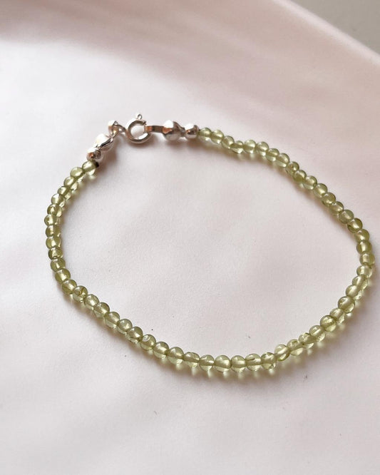Peridot 2-3MM Round Crystal Bracelet for Healing