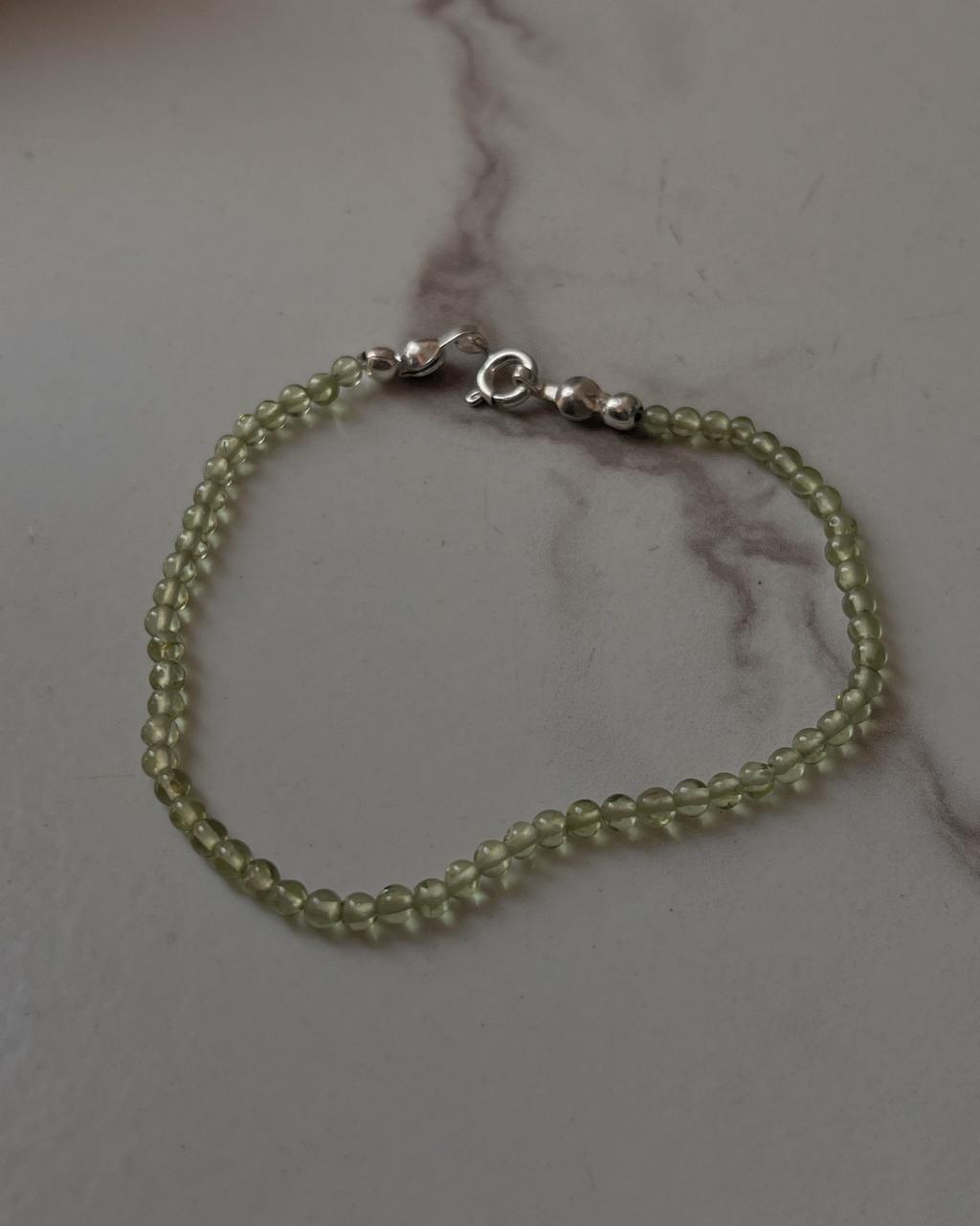Green Peridot 2-3MM Crystal Bracelet for Protection