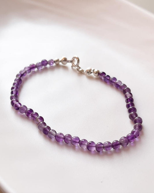 Amethyst 3MM Crystal Bracelet for Spiritual Healing