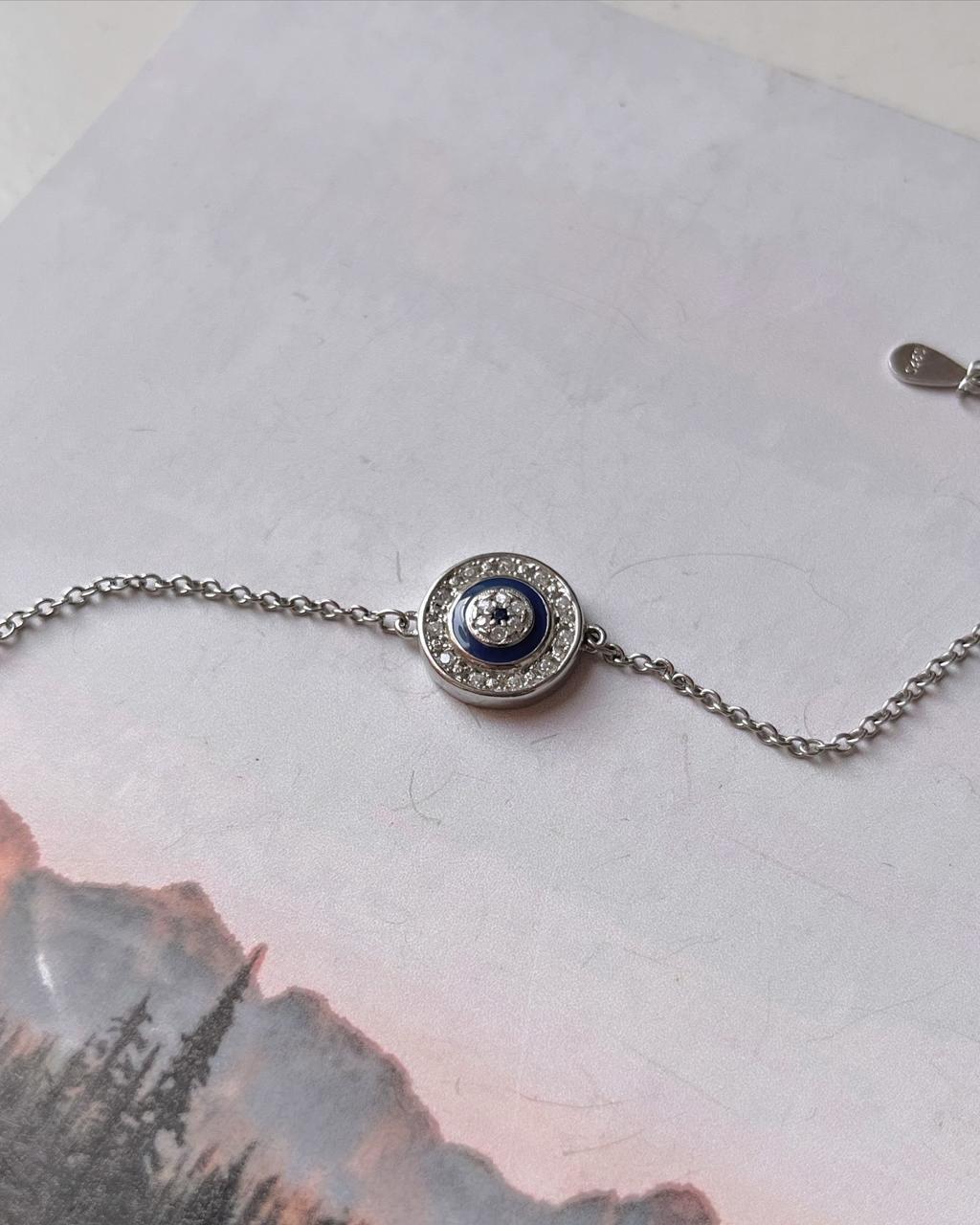 Evil Eye Bracelet with Cubic Zirconia Stones for Good Luck