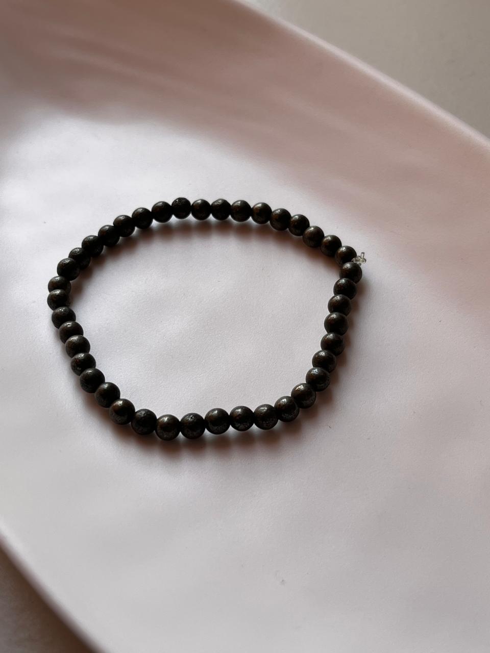 Minimalist 4MM Pyrite Round Crystal Bracelet