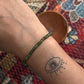Elegant Emerald Crystal Silver Bracelet