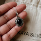 Black Onyx Gemstone Antique Silver Pendant