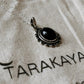 Vintage Black Onyx Antique Silver Pendant