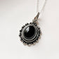 Antique Silver Pendant with Black Onyx