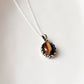 Natural Tiger Eye Oval Silver Pendant for Jewelry
