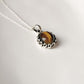 Tiger Eye Oval Silver Pendant Necklace