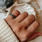 Sterling Silver Tribal Wave Rawa Ring for Mid or Little Finger