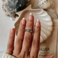 Tribal Dot Silver Ring for Trendy Mid or Little Finger