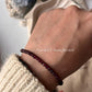 Garnet High Quality 3MM-4MM Faceted Crystal Silver Bracelet